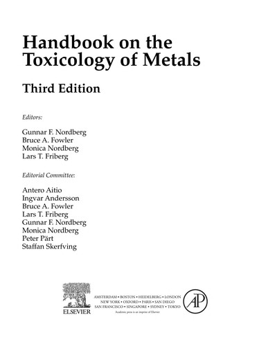 Cover for Handbook on the toxicology of metals