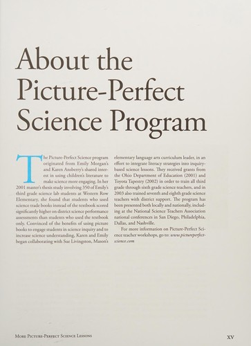 Cover for More picture-perfect science lessons