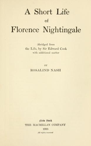 Cover for short life of Florence Nightingale