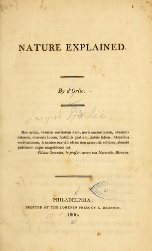 Cover for Nature explained