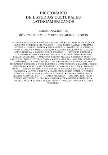Cover for Diccionario de estudios culturales latinoamericanos