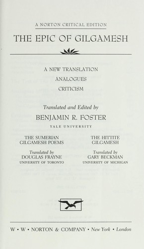 Cover for The epic of Gilgamesh
