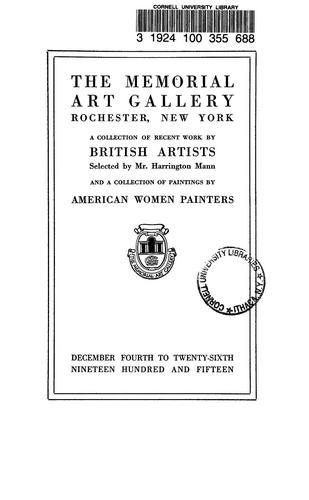 Cover for A Collection of recent work by British artists, selected by Mr. Harrington Mann, and a collection of paintings by American women painters