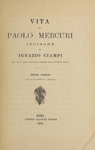 Cover for Vita di Paolo Mercuri, incisore