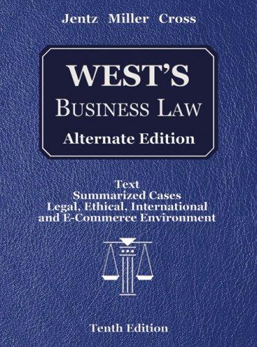 Cover for West's Business Law, Alternate Edition (with Online Legal Research Guide)
