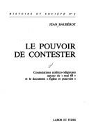 Cover for Le pouvoir de contester