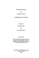 Cover for American Dissertations on Foreign Education: A Bibliography With Abstracts 