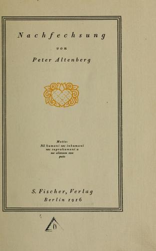 Cover for Nachfechsung