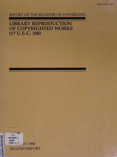 Cover for Library reproduction of copyrighted works (17 U.S.C. 108)