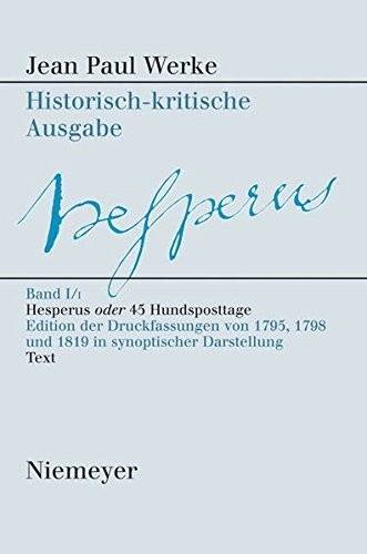 Cover for Jean Paul Werke: Hesperus oder 45 Hundsposttage (German Edition)