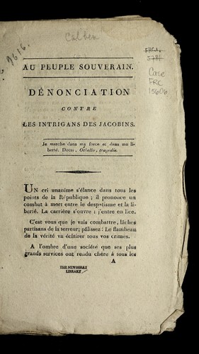Cover for Au peuple souverain