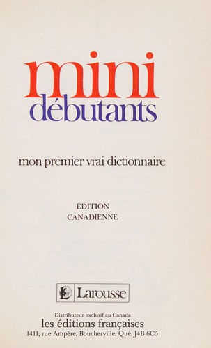Cover for Mini débutants