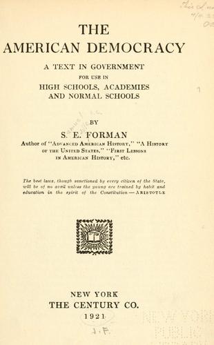 Cover for The American democracy