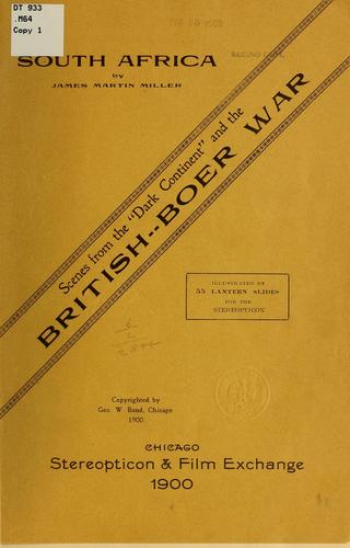 Cover for South Africa; scenes form the "Dark continent" and the British-Boer war ...