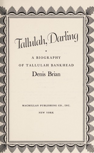 Cover for Tallulah, darling