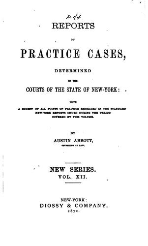 Cover for Reports of Practice Cases, Determined in the Courts of the State of New York