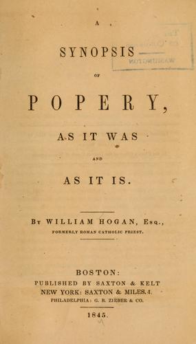 Cover for A synopsis of popery