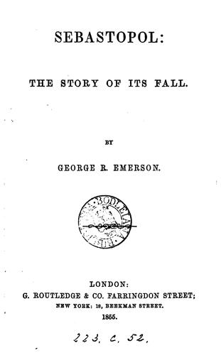 Cover for Sebastopol: the story of its fall