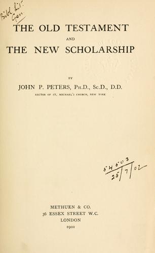 Cover for The Old Testament and the new scholarship.
