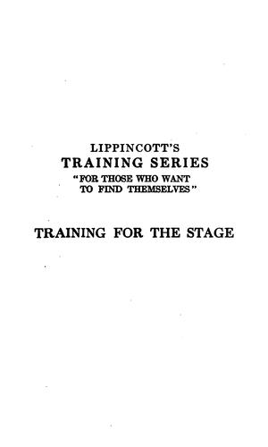 Cover for Training for the stage
