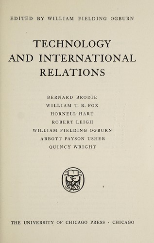 Cover for Technology and international relations