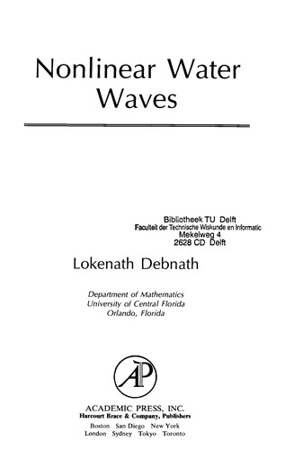 Cover for Nonlinear water waves