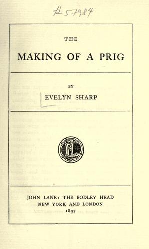 Cover for The making of a prig