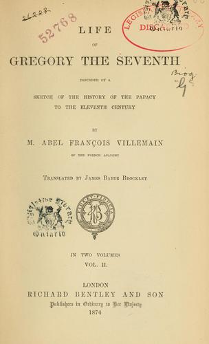 Cover for Life of Gregory the Seventh