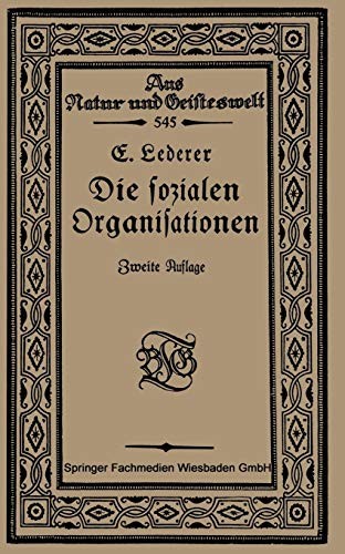 Cover for Die Sozialen Organisationen