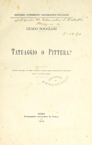 Cover for Tatuaggio o pittura