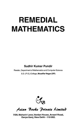 Cover for Remedial mathematics