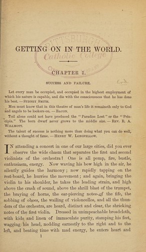 Cover for Getting on in the world, or, Hints on success in life