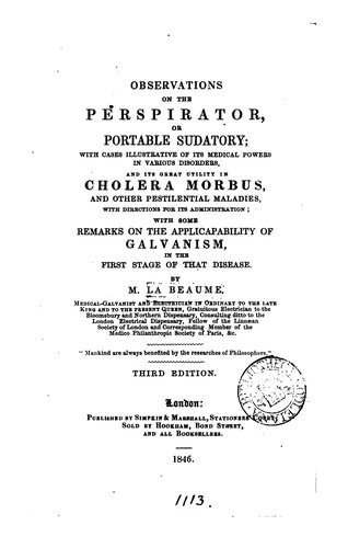 Cover for Observations on the perspirator, or portable sudatory