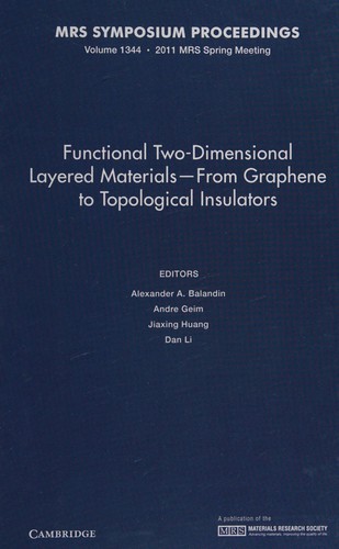 Cover for Functional two-dimensional layered materials, from graphene to topological insulators