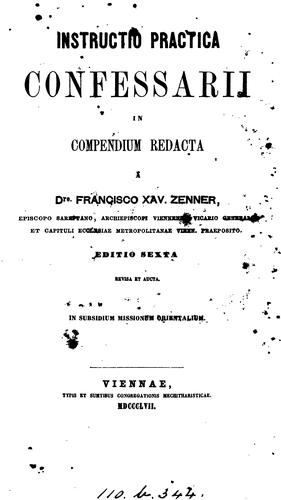 Cover for INSTRUCTIO PRACTICA CONFESSARII IN COMPENDIUM REDACTA