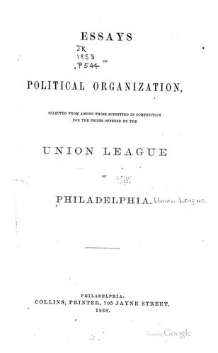 Cover for Essays on Political Organization