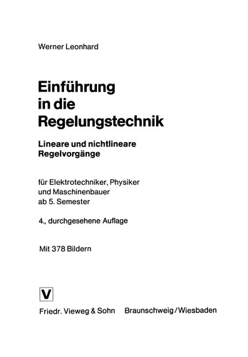 Cover for Einführung in die Regelungstechnik