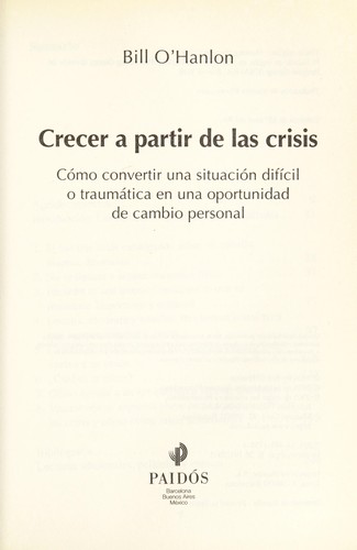 Cover for Crecer a partir de las crisis