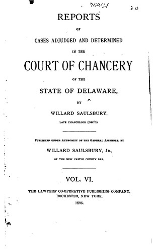 Cover for Reports of Cases Adjudged and Determined in the Court of Chancery of the ...