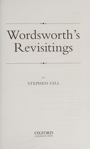 Cover for Wordsworth's revisitings