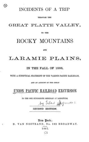 Cover for Incidents of a trip through the great Platte Valley, to the Rocky Mountains and Laramie Plains