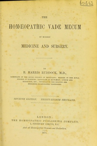 Cover for The homœopathic vade mecum of modern medicine and surgery