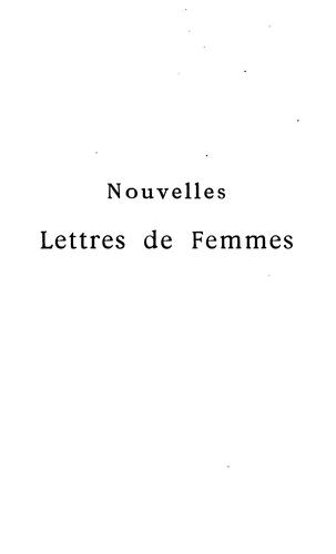 Cover for Nouvelles lettres de femmes.