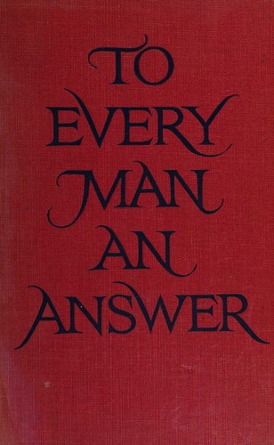Cover for To every man an answer