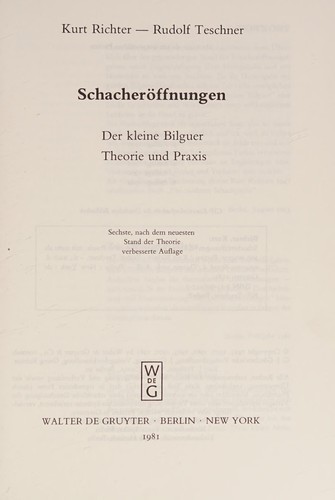 Cover for Schacheröffnungen