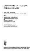 Cover for Developmental systems and languages