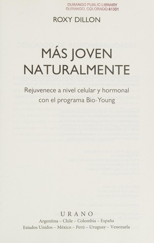 Cover for Mas Joven, Naturalmente