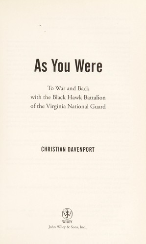 Cover for As you were