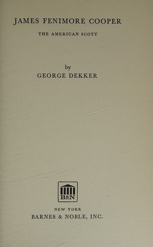 Cover for James Fenimore Cooper