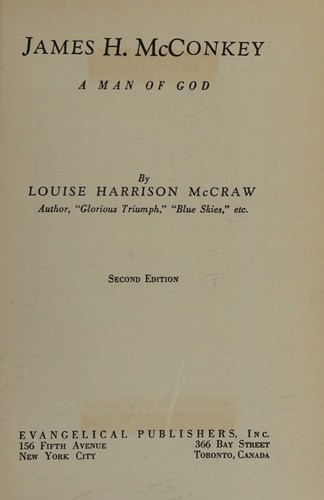 Cover for James H. McConkey; A Man Of God